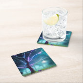 Dessous-de-verre Carré En Papier Arbre lumineux (En situation)