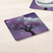 Dessous-de-verre Carré En Papier Arbre nuage étincelant (Incliné)