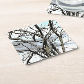 DESSOUS-DE-VERRE CARRÉ EN PAPIER ARBRES (Incliné)