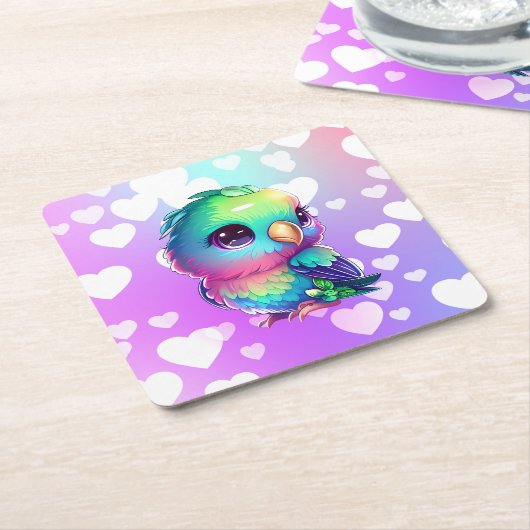 Dessous-de-verre Carré En Papier Arc-en-ciel (Incliné)