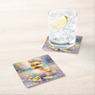 Dessous-de-verre Carré En Papier Arc-en-ciel Canard 5