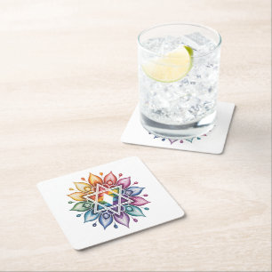 Dessous-de-verre Carré En Papier Arc-en-ciel LGBT Fierté Gay