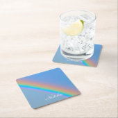 Dessous-de-verre Carré En Papier Arc-en-ciel naturel (En situation)