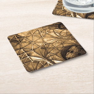 Dessous-de-verre Carré En Papier Architecture du plafond Sepia
