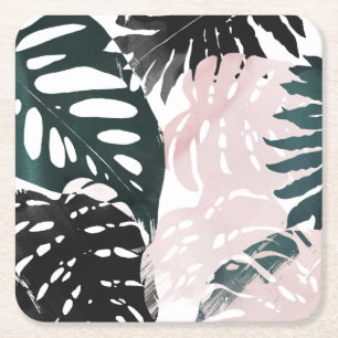 Dessous-de-verre Carré En Papier Arêtes de palme Paradise