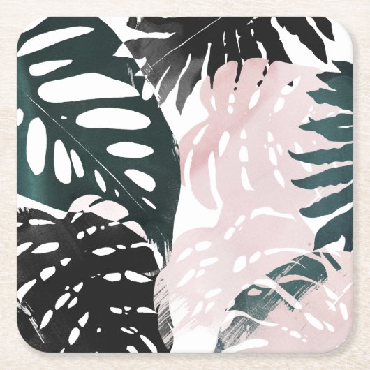 Dessous-de-verre Carré En Papier Arêtes de palme Paradise (Devant)