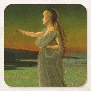 Dessous-de-verre Carré En Papier Ariadne à Naxos John Atkinson Grimshaw