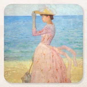 Dessous-de-verre Carré En Papier Aristide Maillol - Femme à l'ombrelle