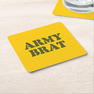 DESSOUS-DE-VERRE CARRÉ EN PAPIER ARMÉE BRAT