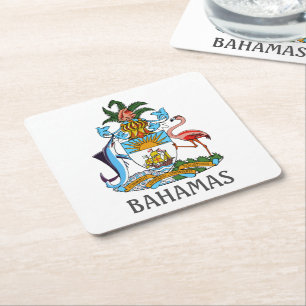 Dessous-de-verre Carré En Papier Armoiries - Bahamas