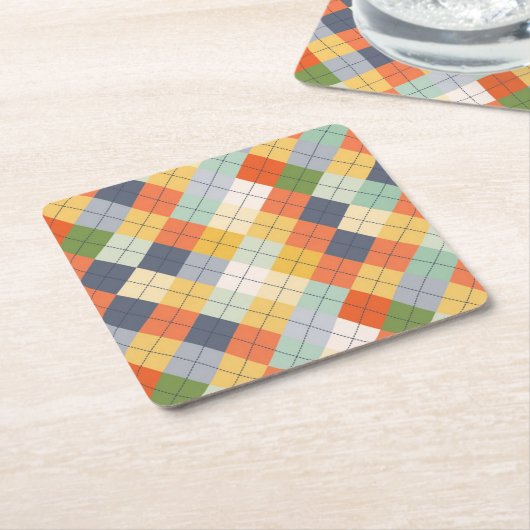 Dessous-de-verre Carré En Papier Arrière - plan 2 de chandail (Incliné)