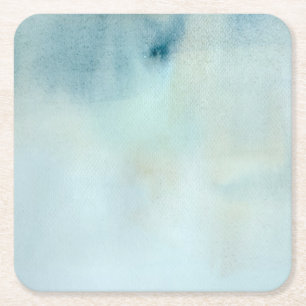 Dessous-de-verre Carré En Papier arrière - plan d'aquarelle dans bleu et jaune en