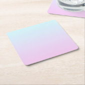 Dessous-de-verre Carré En Papier Arrière - plan de dégradé rose et bleu pastel (Incliné)