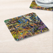 Dessous-de-verre Carré En Papier Arrière - plan de graffiti (Incliné)