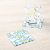 Dessous-de-verre Carré En Papier arrière - plan d'enfant (En situation)