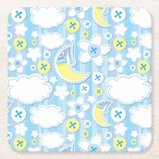 Dessous-de-verre Carré En Papier arrière - plan d'enfant (Devant)