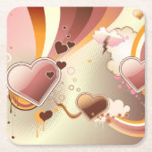 Dessous-de-verre Carré En Papier Arrière - plan dénommé de conception (Devant)