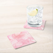 Dessous-de-verre Carré En Papier Arrière - plan en marbre rose, arrière - plan d'ar (En situation)