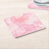 Dessous-de-verre Carré En Papier Arrière - plan en marbre rose, arrière - plan d'ar (Incliné)