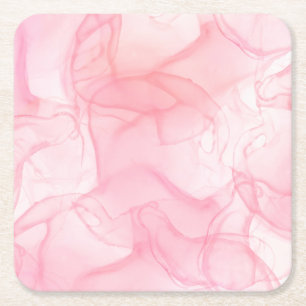 Dessous-de-verre Carré En Papier Arrière - plan en marbre rose, arrière - plan d'ar