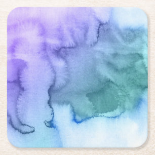 Dessous-de-verre Carré En Papier Arrière - plan peint à la main 6 d'aquarelle