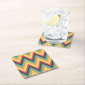 Dessous-de-verre Carré En Papier Arrière - plan rayé 2 de zigzag (En situation)