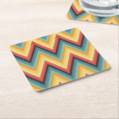 Dessous-de-verre Carré En Papier Arrière - plan rayé 2 de zigzag (Incliné)