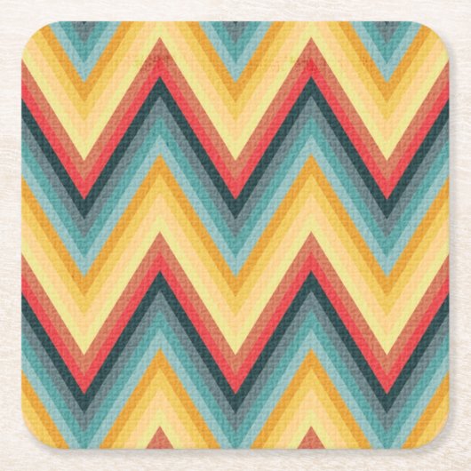 Dessous-de-verre Carré En Papier Arrière - plan rayé 2 de zigzag (Devant)