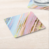 Dessous-de-verre Carré En Papier Arrière - plan rose texturé (Incliné)