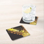 Dessous-de-verre Carré En Papier Arrière - plan tramé technique 5 (En situation)