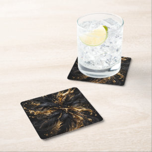 Dessous-de-verre Carré En Papier Art de Luxe Glamour Sombre