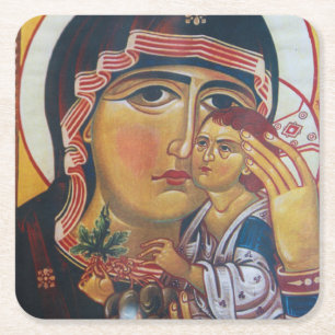 Dessous-de-verre Carré En Papier Art de Marie Mère et Jésus
