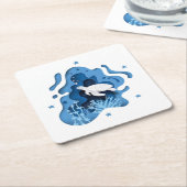 Dessous-de-verre Carré En Papier Art découpé en papier (Incliné)