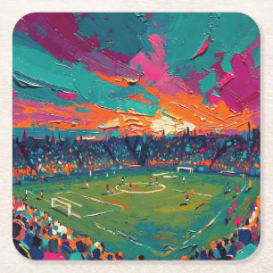 Dessous-de-verre Carré En Papier Art du football (#1)