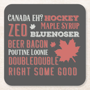 Dessous-de-verre Carré En Papier Art du métro Canada Slang