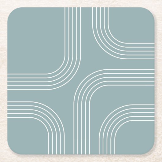 Dessous-de-verre Carré En Papier Art en ligne de style moyen siècle Abstrait (Devant)