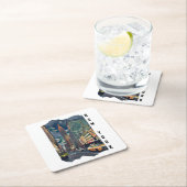 Dessous-de-verre Carré En Papier Art esthétique de New York (En situation)