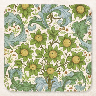 Dessous-de-verre Carré En Papier Art floral de William Morris Orchard Green
