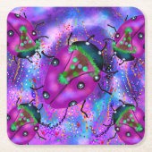 DESSOUS-DE-VERRE CARRÉ EN PAPIER ART LADYBUG (Devant)