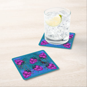 DESSOUS-DE-VERRE CARRÉ EN PAPIER ART LADYBUG