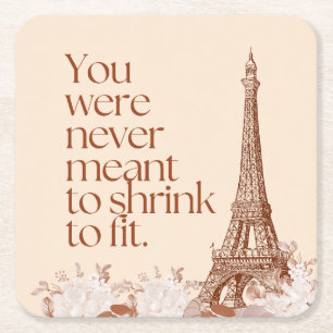 Dessous-de-verre Carré En Papier Art mural citation motivationnel de la Tour Eiffel