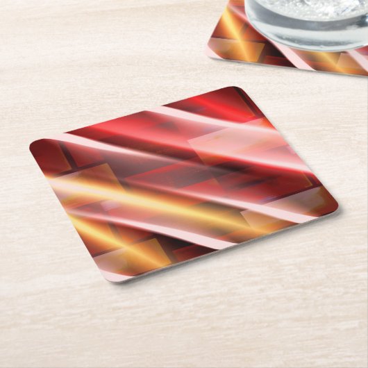 Dessous-de-verre Carré En Papier Art numérique Art déco moderne Abstrait (Incliné)