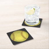 Dessous-de-verre Carré En Papier Art Softball Peint (En situation)
