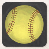 Dessous-de-verre Carré En Papier Art Softball Peint (Devant)