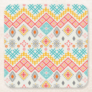 Dessous-de-verre Carré En Papier Art tribal : imprimé géométrique boho.