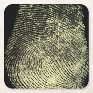 Dessous-de-verre Carré En Papier Art unique d'empreinte digitale à boucle inversée