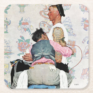 Dessous-de-verre Carré En Papier Artiste de tatouage