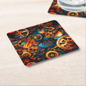 Dessous-de-verre Carré En Papier Artsy Gears (Incliné)