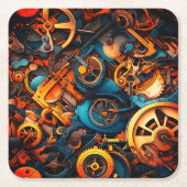 Dessous-de-verre Carré En Papier Artsy Gears (Devant)