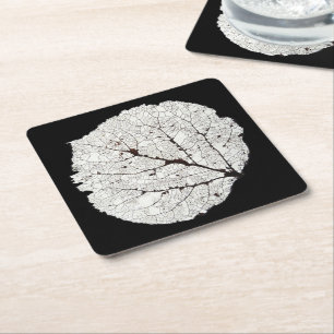 Dessous-de-verre Carré En Papier Aspen Feuille Squelette 1
